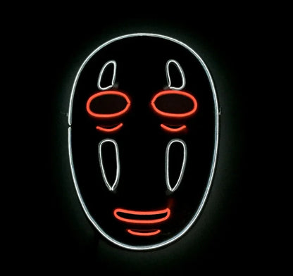 LED Neon Glow Mask – Multi-Color EL Light Party & Halloween Accessory