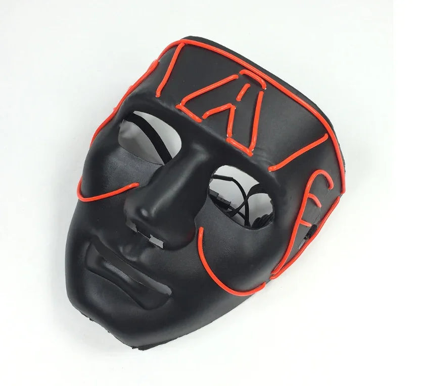 LED Neon Glow Mask – Multi-Color EL Light Party & Halloween Accessory