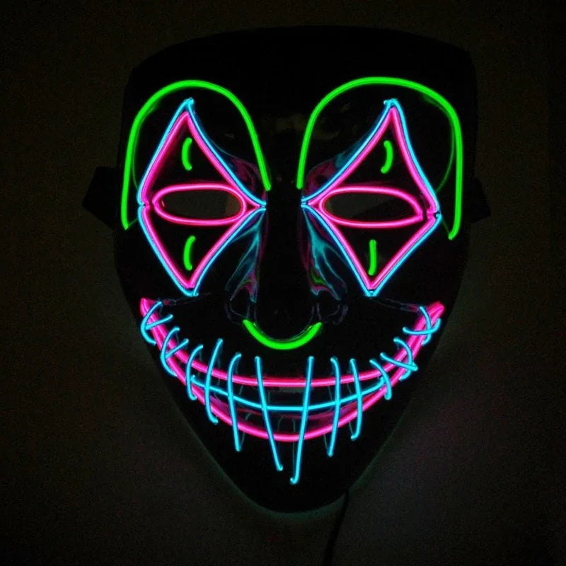 LED Neon Light-Up Mask – Multi-Mode Glow for Parties and Cosplay