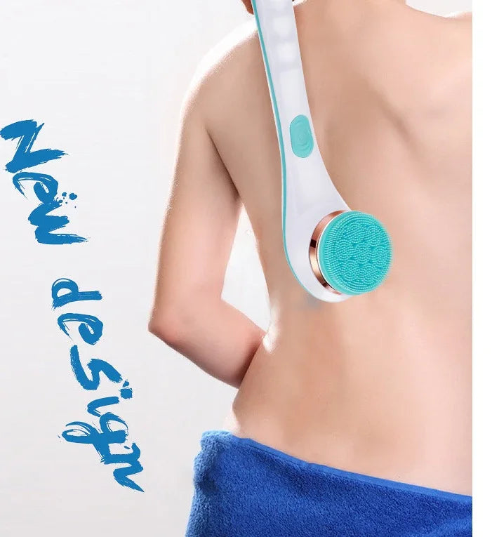 Electric Bath Brush – USB Rechargeable Silicone Body Scrubber with 4 Brush Heads, 2 Speeds & Waterproof Spa Design