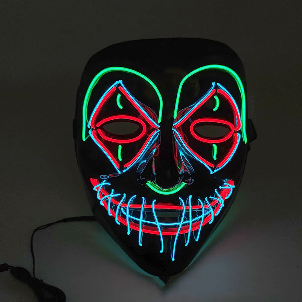 LED Neon Light-Up Mask – Multi-Mode Glow for Parties and Cosplay