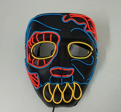 LED Neon Glow Mask – Multi-Color EL Light Party & Halloween Accessory