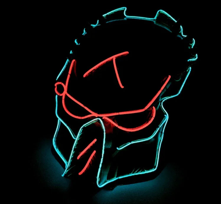 LED Neon Glow Mask – Multi-Color EL Light Party & Halloween Accessory