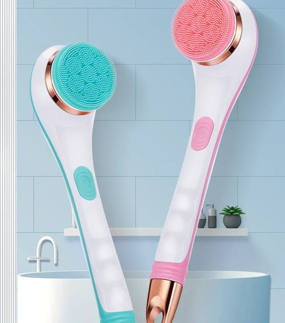 Electric Bath Brush – USB Rechargeable Silicone Body Scrubber with 4 Brush Heads, 2 Speeds & Waterproof Spa Design