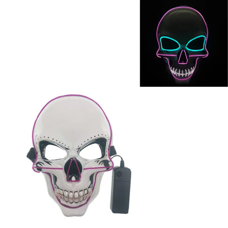 LED Skull Mask – Multi-Color EL Light Halloween & Party Mask
