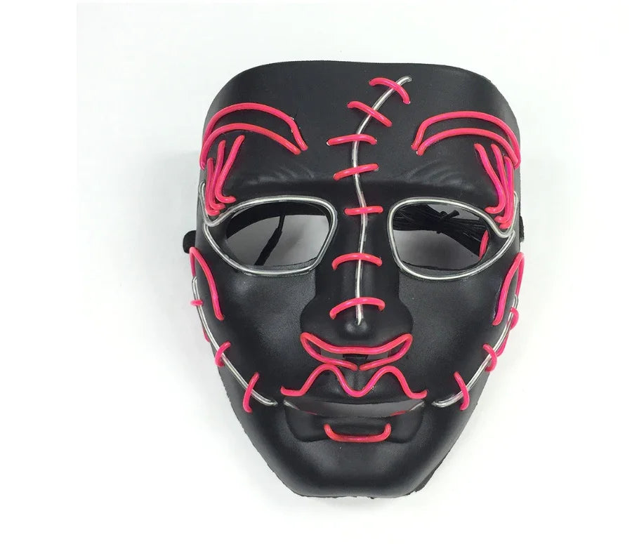 LED Neon Glow Mask – Multi-Color EL Light Party & Halloween Accessory