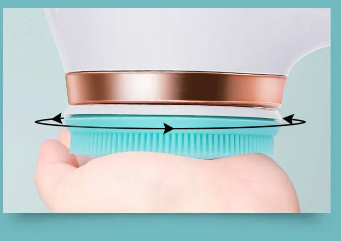 Electric Bath Brush – USB Rechargeable Silicone Body Scrubber with 4 Brush Heads, 2 Speeds & Waterproof Spa Design